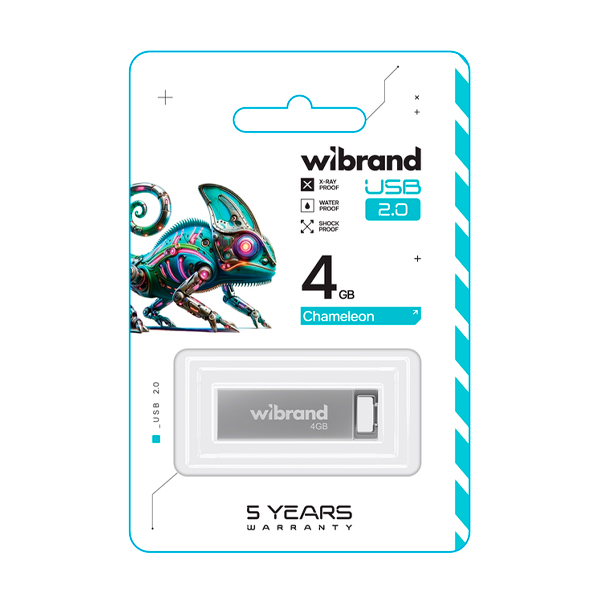 Флешка Wibrand 4GB Chameleon USB 2.0 Silver (WI2.0/CH4U6S)