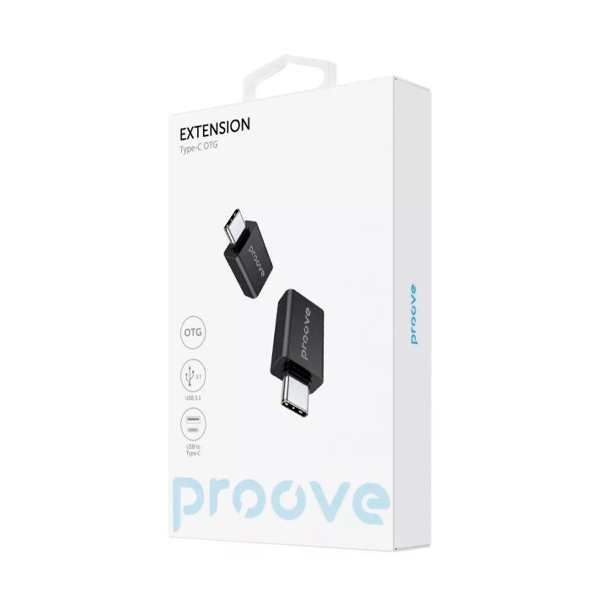 Перехідник Proove Extension OTG USB-A to USB Type-C Black (HBEX00101001)
