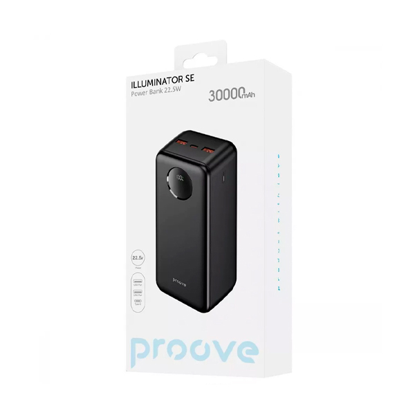 Зовнішній акумулятор Proove Illuminator SE 22.5W 30000mAh Black (PBIL30212201)