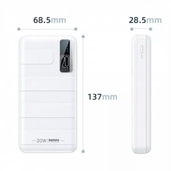 Зовнішній акумулятор Remax Noah Series 20W+22.5W PD+QC Fast Charging Power Bank 20000mAh White (RPP-316)