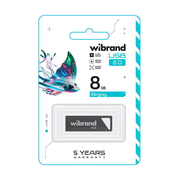 Флешка Wibrand 8GB Stingray USB 2.0 Grey (WI2.0/ST8U5G)