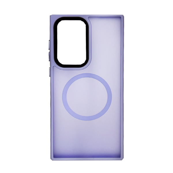 Чехол накладка Mate Plus Metal Buttons Case with MagSafe для Samsung S22 Ultra/S908 Light Purple