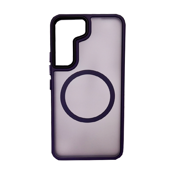 Чехол накладка Mate Plus Metal Buttons Case with MagSafe для Samsung S22/S901 Deep Purple