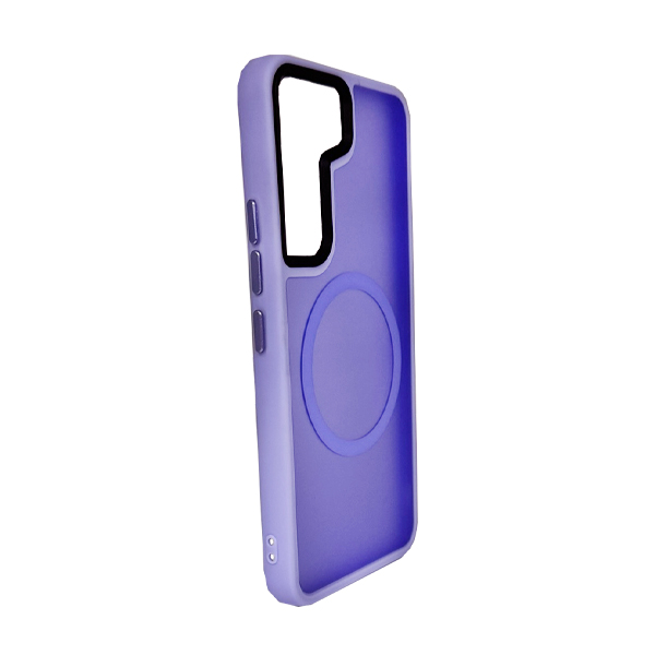 Чехол накладка Mate Plus Metal Buttons Case with MagSafe для Samsung S21 FE/G990 Light Purple