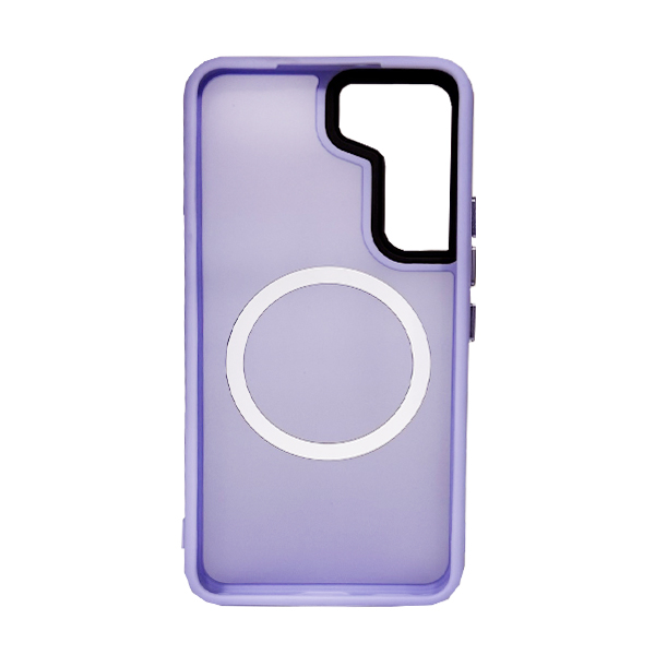 Чехол накладка Mate Plus Metal Buttons Case with MagSafe для Samsung S21 FE/G990 Light Purple