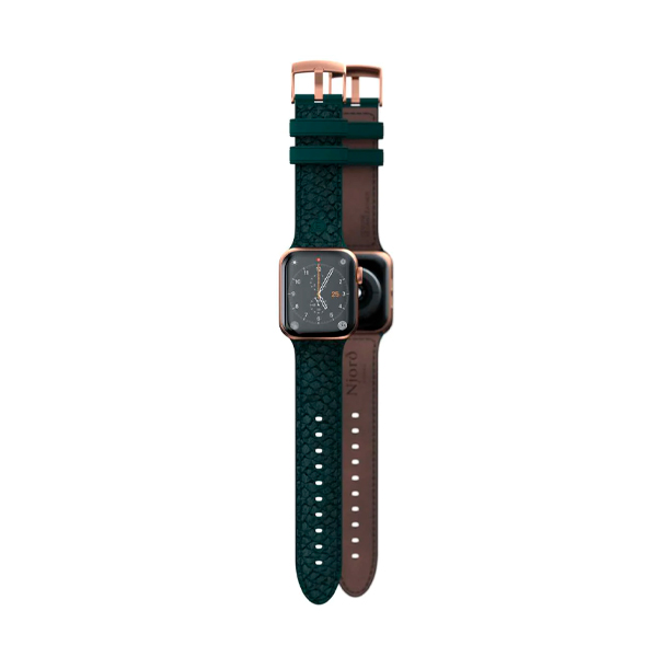 Ремешок Njord Salmon Leather Strap Dark Green для Apple Watch 45mm/44mm (SL14122)