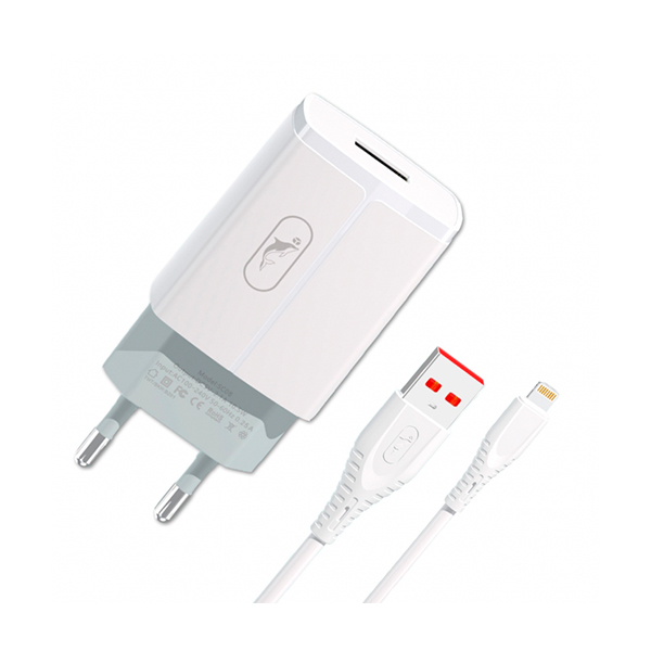 СЗУ SkyDolphin SC06L 1xUSB 2.4A White + Lightning (MZP-000178)