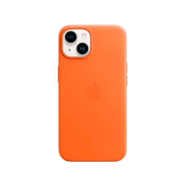 Чохол Apple iPhone 14 Leather Case with MagSafe Orange (MPP83)