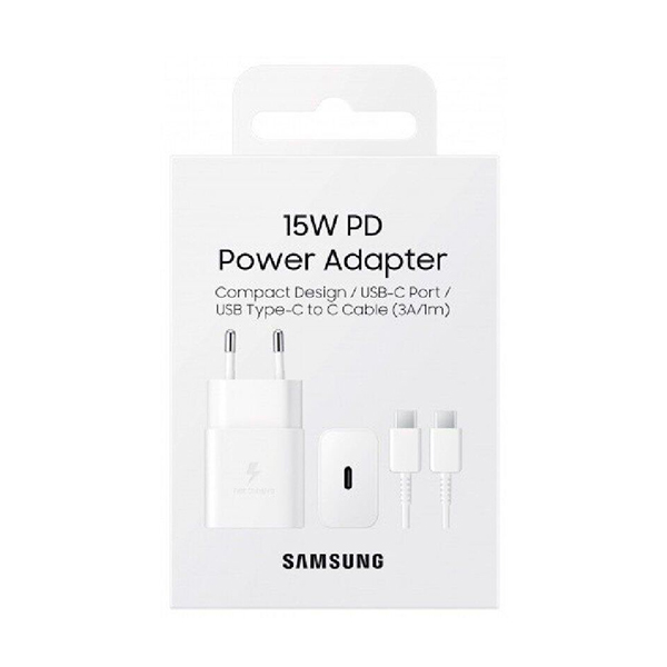 МЗП Samsung 15W Power Adapter (w C to C Cable) White (EP-T1510XWEGRU)