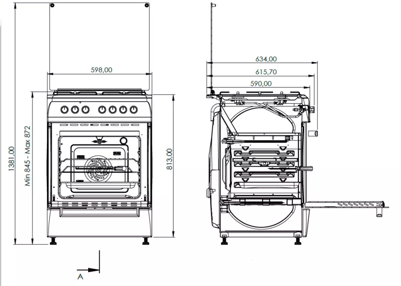 Плита газова GFM6612BR 60см. коричнева (GRUNHELM)