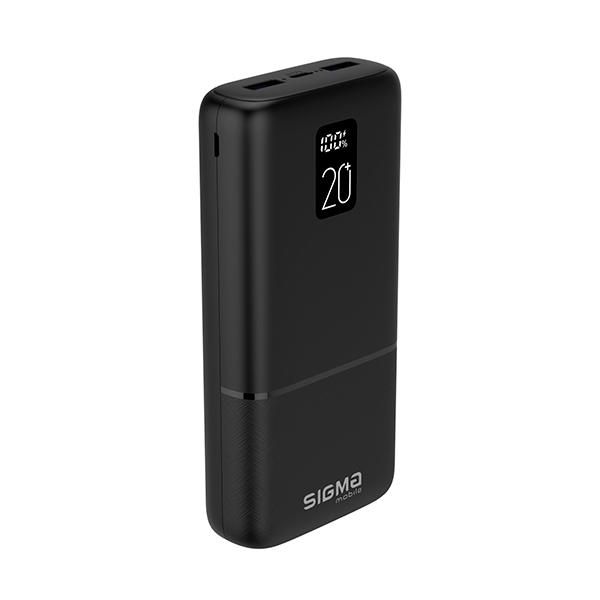 Внешний аккумулятор Sigma mobile X-power SI20A2QL 20000mAh Type-C PD20W QC22,5W Black