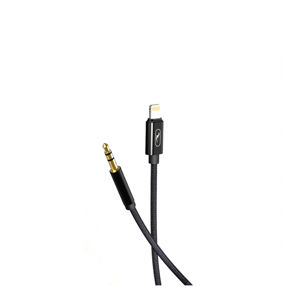 Аудіо кабель 3.5 мм - Lightning SkyDolphin SR26 1M Black