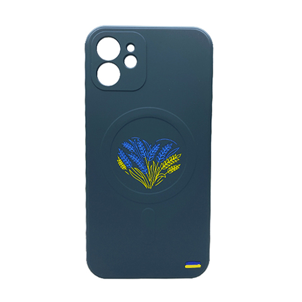 Чехол Wave Ukraine Edition Case для Apple iPhone 12 with MagSafe Spikelet Heart