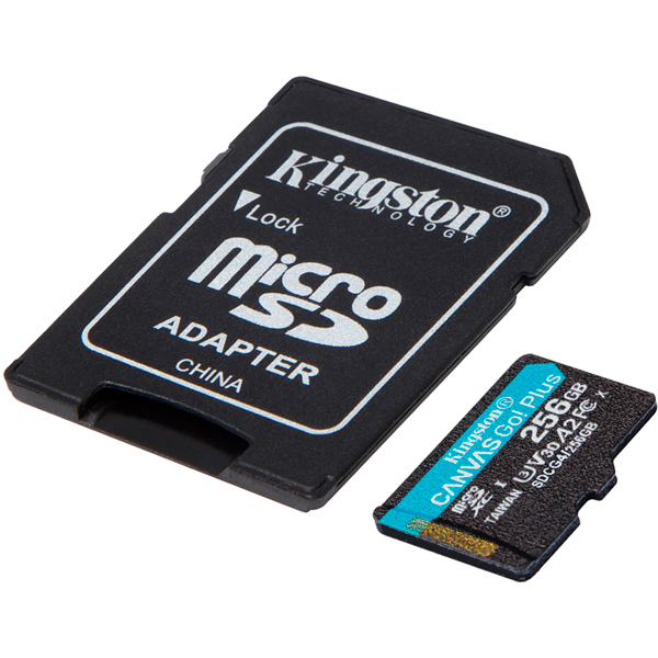 Карта пам'яті Kingston 256 GB microSDXC class 10 UHS-I U3 Canvas Go! Plus + SD Adapter SDCG4/256GB