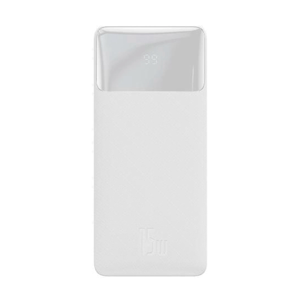 Зовнішній акумулятор Baseus Bipow Digital Display 2USB + Type-C 15W 20000mAh White (PPBD050102)