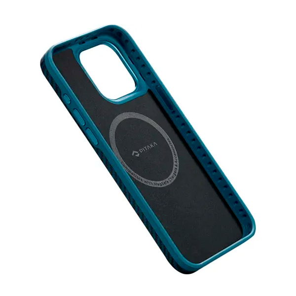 Чехол Pitaka iPhone 15 Pro Max Case with MagSafe Black/Blue (KI1508PMPA)