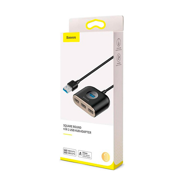 USB-хаб Baseus 4in1 USB3.0/USB*1+USB*3 1m Black (CAHUB-AY01)