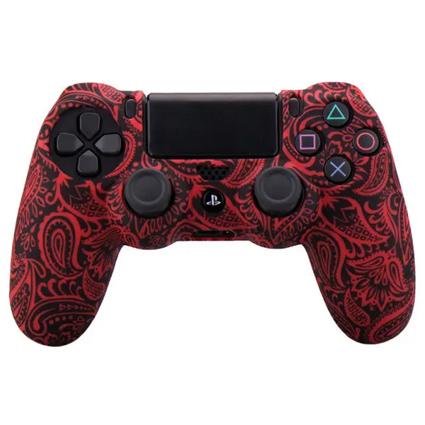 Силиконовый чехол для джойстика Sony PlayStation PS4 Type 1 Tattoo Red тех.пак
