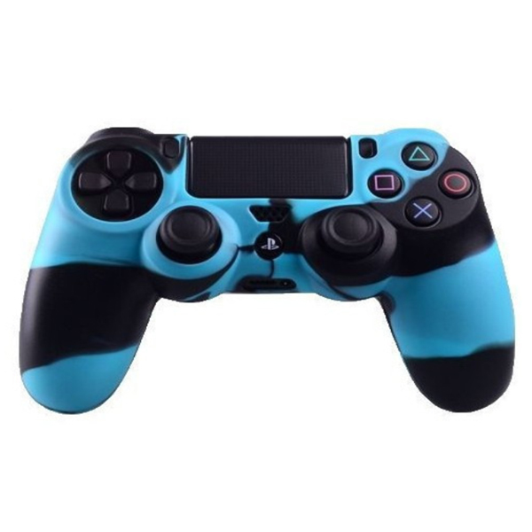 Силиконовый чехол для джойстика Sony PlayStation PS4 Type 2 Camouflage Black/Blue тех.пак