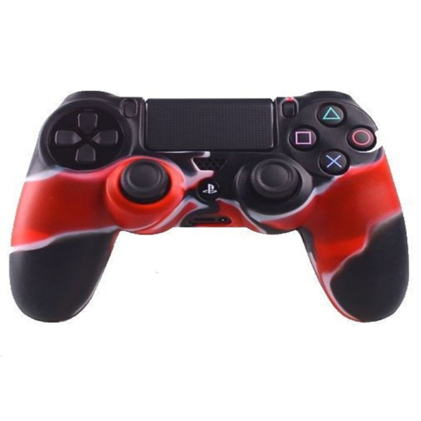 Силиконовый чехол для джойстика Sony PlayStation PS4 Type 2 Camouflage Black/Red тех.пак