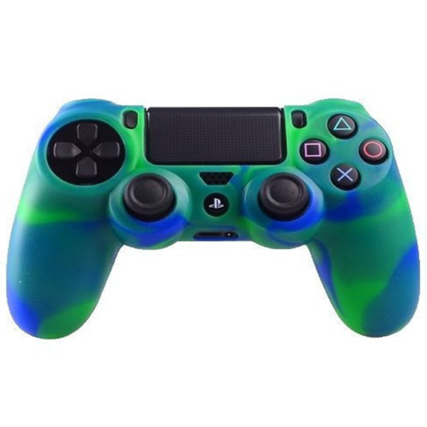 Силиконовый чехол для джойстика Sony PlayStation PS4 Type 2 Camouflage Green/Blue тех.пак