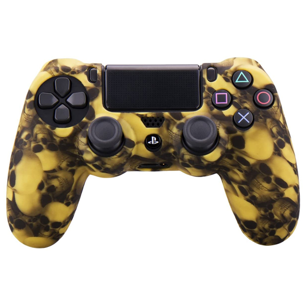 Силіконовий чохол для джойстика Sony PlayStation PS4 Type 8 Yellow Skulls тех.пак