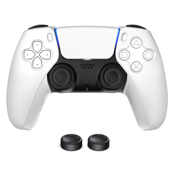 Силиконовый чехол для джойстика Sony PlayStation PS5 Type 5 Givo White + накладки на аналоговые стики