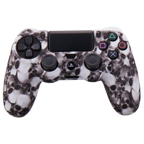 Силіконовий чохол для джойстика Sony PlayStation PS4 Type 8 White Skulls тех.пак