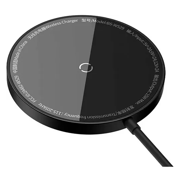 Бездротовий зарядний пристрій Baseus Simple Mini3 Magnetic Wireless Charger 15W Black (CCJJ040001)