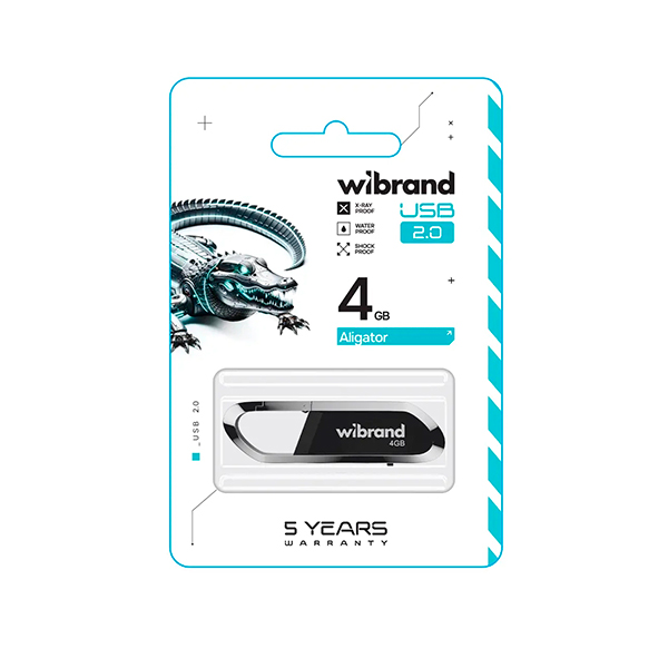 Флешка Wibrand 4GB Aligator USB 2.0 Black (WI2.0/AL4U7B)