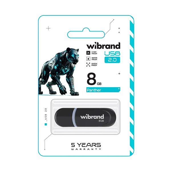 Флешка Mibrand 8GB Panther USB 2.0 Black (MI2.0/PA8P2B)