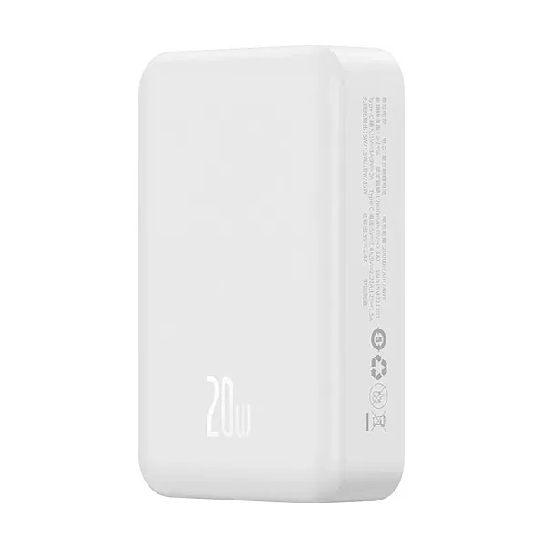 Внешний аккумулятор Baseus Magnetic Mini Wireless Fast Charge Overseas Edition 20W 10000 mAh White (PPCX070002)