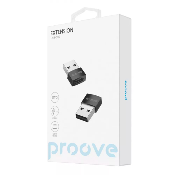 Перехідник Proove Extension USB to Type-C Black