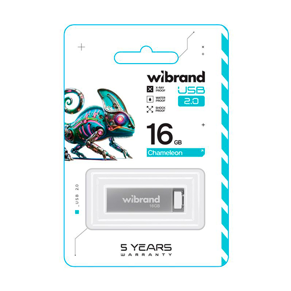 Флешка Wibrand 16GB Сhameleon USB 2.0 Silver (WI2.0/CH16U6S)