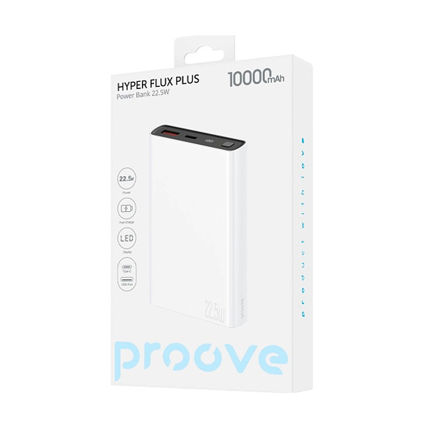 Зовнішній акумулятор Proove Hyper Flux Plus 10000mAh 22.5W White (PBF122120002)