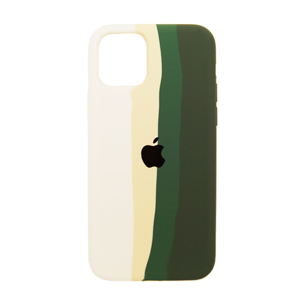 Чохол Silicone Cover Full Rainbow для iPhone 11 Pro White/Green
