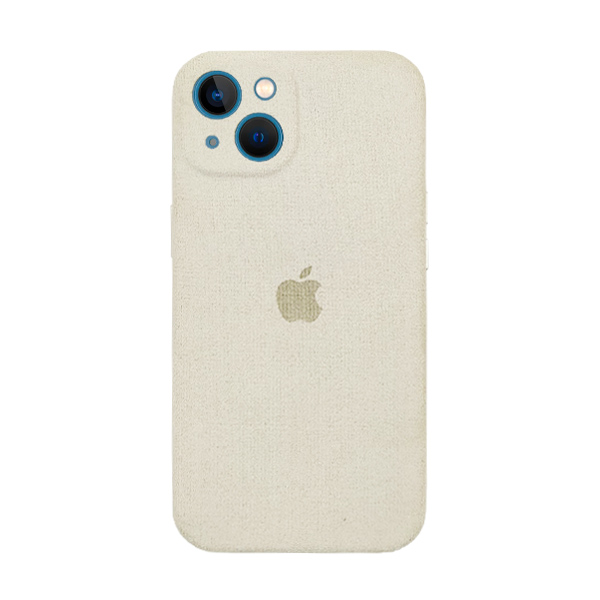 Чехол Alcantara для Apple iPhone 13/14 with Camera Lens White