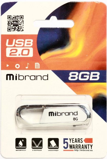 Флешка Mibrand 8GB Aligator White (MI2.0/AL8U7W)