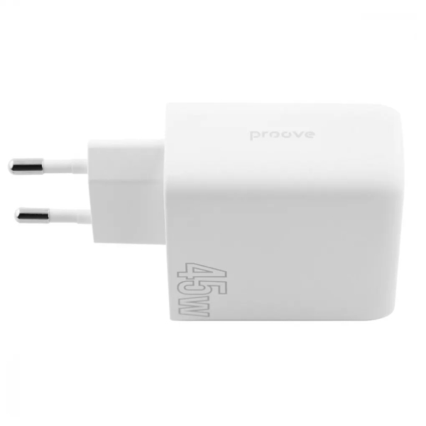 СЗУ Proove Silicone Power 45W (Type-C + USB) White