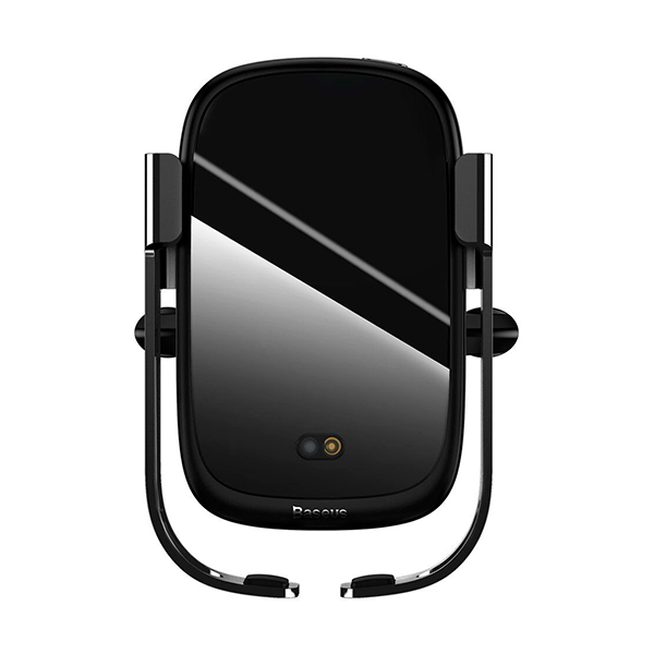 Автотримач для телефона з бездротовою зарядкою Baseus Rock-solid Electric Holder Wireless charger Black (WXHW01-01)