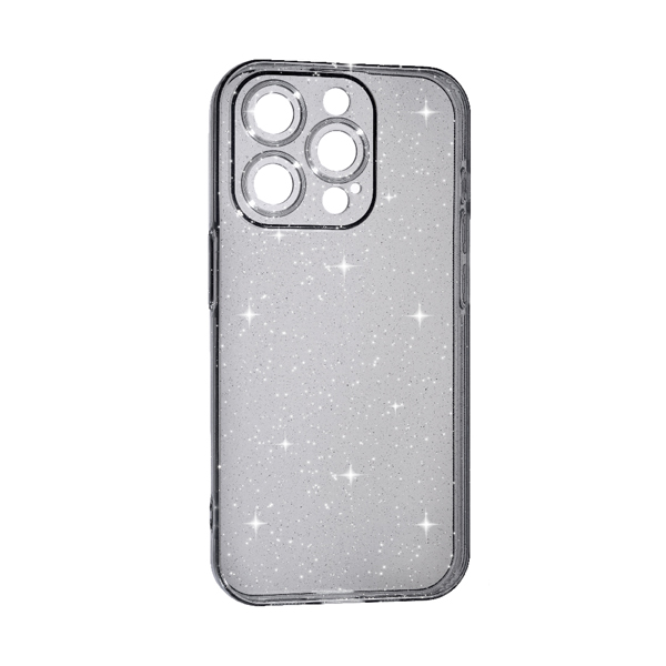 Чехол Silicon Shiny Case iPhone 15 Pro Glitter Clear/Black