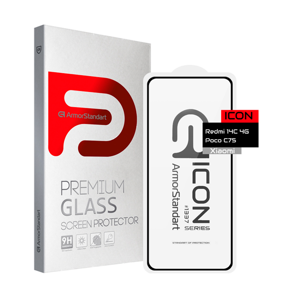 Захисне скло для Xiaomi Redmi 14c/A4/A5/Poco C71/C75/M7 6D Black Elite Nano Protection