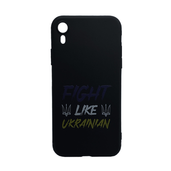 Чохол Wave We are Ukraine Case iPhone XR Black Fight Like Ukrainian with Camera Lens