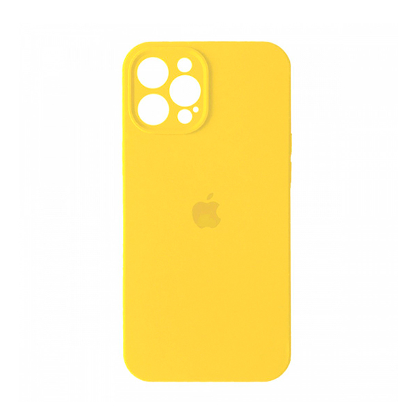 Чохол Soft Touch для Apple iPhone 12/12 Pro Yellow with Camera Lens Protection Square