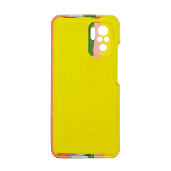 Чохол Silicone Cover Full Rainbow для Xiaomi Redmi Note10 Pro/Note 10 Pro Max Yellow/Pink with Camera Lens