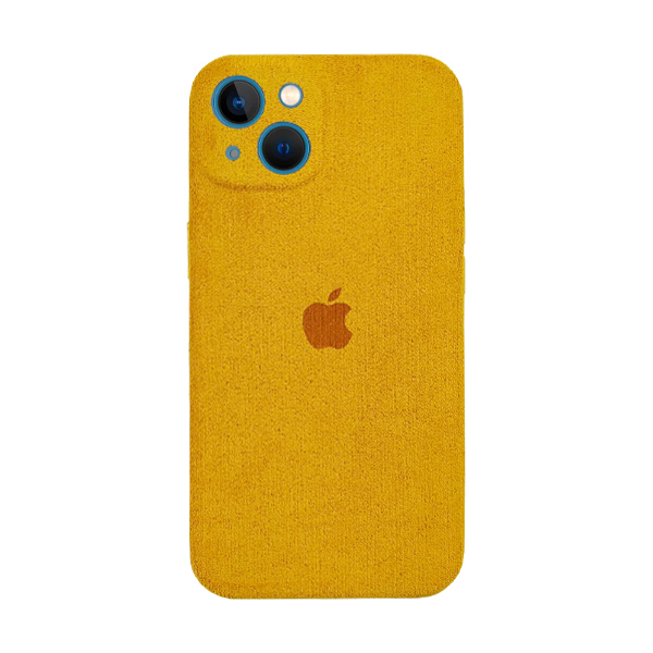 Чохол Alcantara для Apple iPhone 13/14 with Camera Lens Yellow