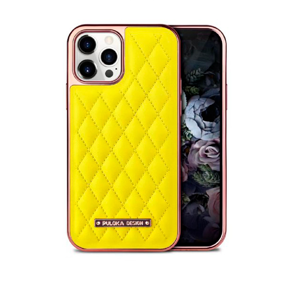 Чехол Puloka Leather Case для iPhone 12 Pro Max Yellow