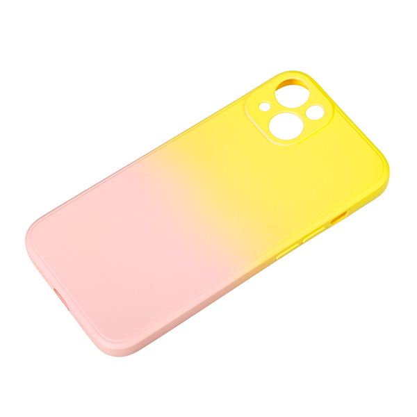 Чохол накладка Silicon Gradient Case для iPhone 13/14 Yellow/Pink