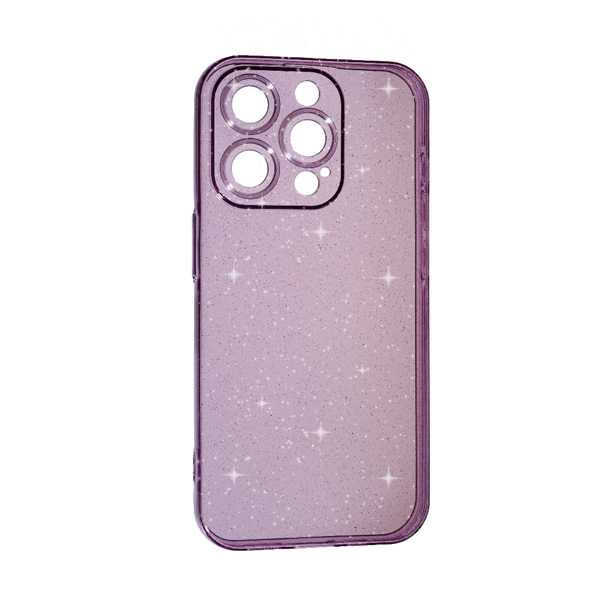 Чехол Silicon Shiny Case iPhone 15 Pro Glitter Clear/Lilac Pride