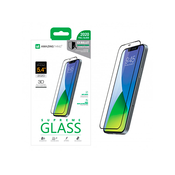 Защитное стекло Amazing Thing Ex Bullet Glass 3D для iPhone 12 Mini Black